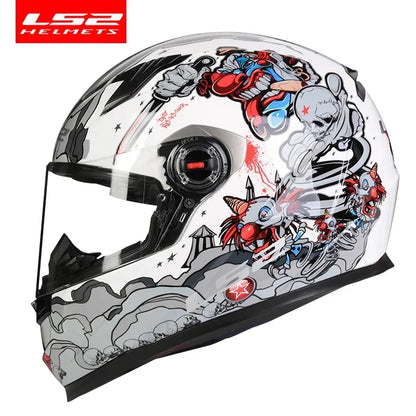 LS2 Clown full face motorcycle helmet ls2 FF358 motocross racing man woman casco moto casque ECE Approved