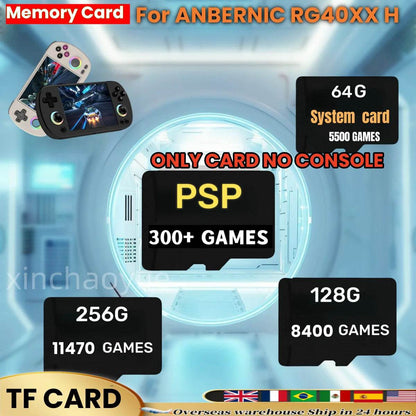 For Anbernic RG40XX H Game TF Card Plug&play Pre-install Retro Games PSP 256G Memory Handheld Gaming SD Card System Card RG40XXH - MarvelouStoree