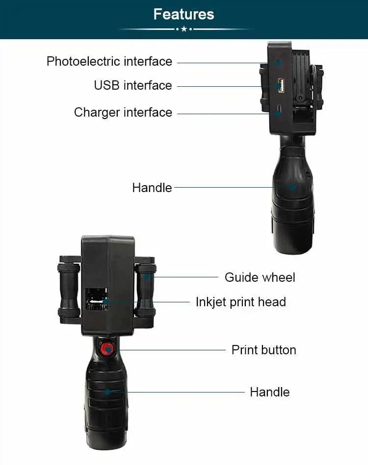 Phezer P17 Handheld Inkjet Printer Date Number Expiry Date Logo QR Bar Batch Code Expiry Date 12.7mm Label Printer 28 Languages