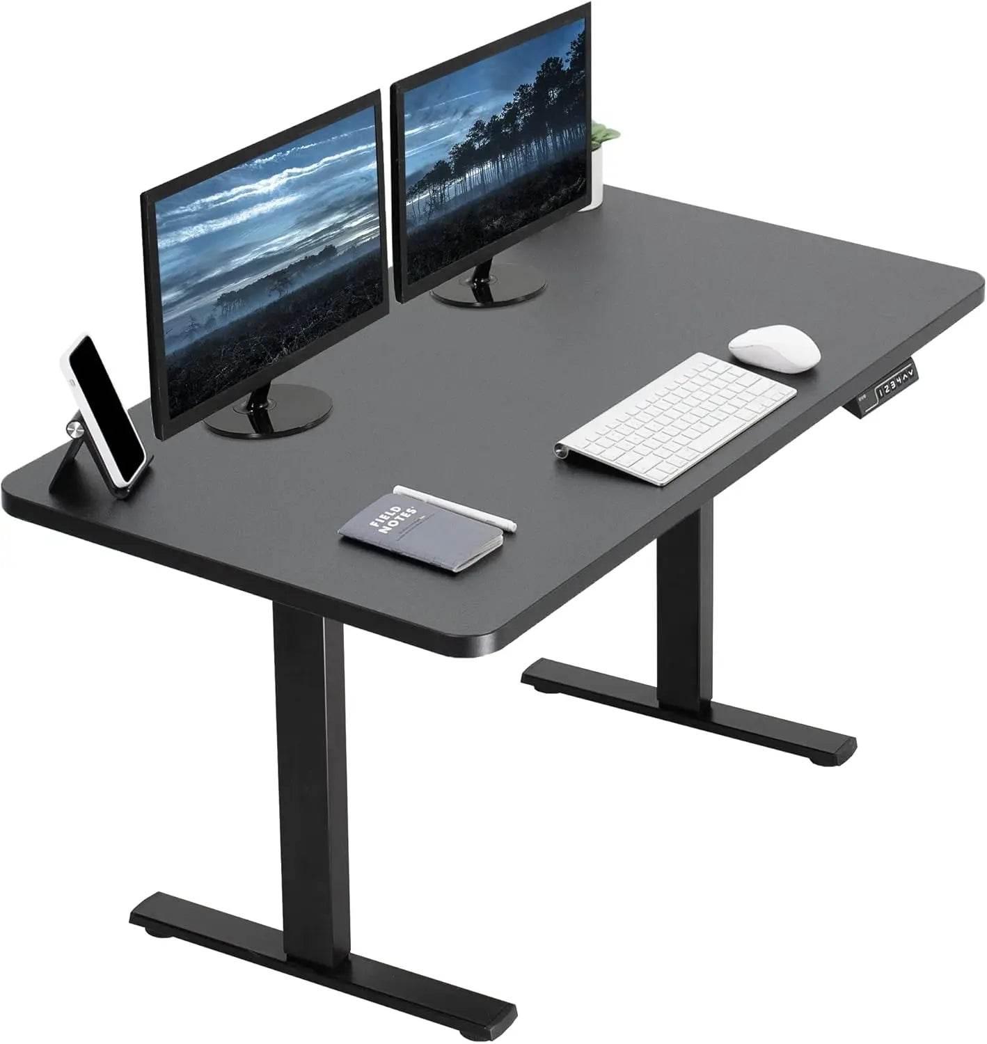 Electric Rustic Standing Desk Workstation, Memory Controller Height Adjustment Particle Board, Steel Computer Standing Desk - MarvelouStoree