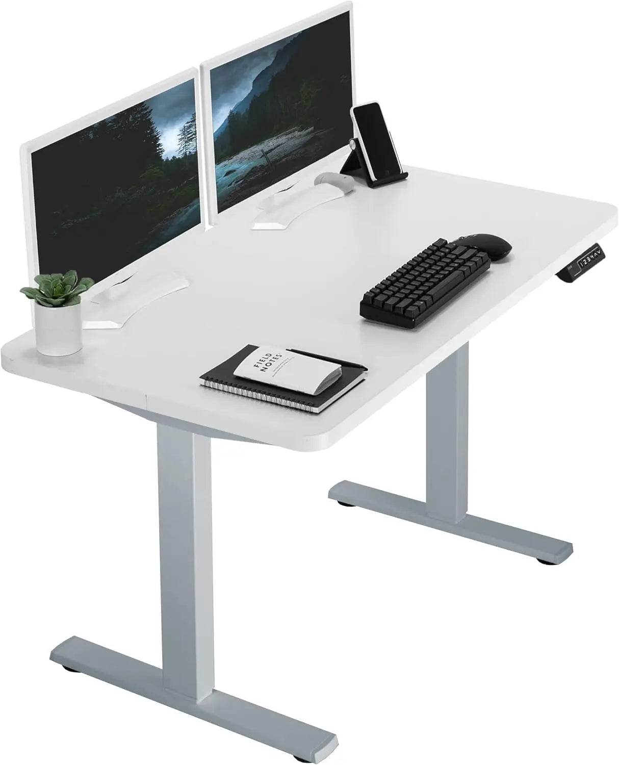 Electric Rustic Standing Desk Workstation, Memory Controller Height Adjustment Particle Board, Steel Computer Standing Desk - MarvelouStoree