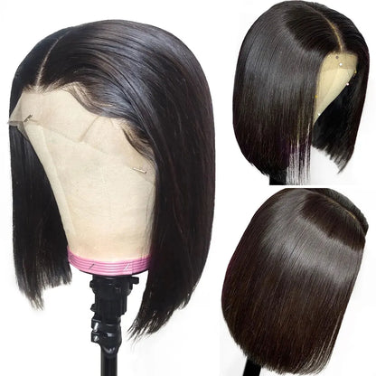 Wear And Go Straight Bob Cheap Wig Lace Frontal Human Hair Wigs 100% Brazilian Glueless Short Bob Wigs For Women 180% Density