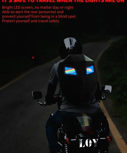 LOY LED Knight Cycling Backpack with Eye Motorcycle Helmet Mochilas para motocicletas Waterproof Laptops Bags Saco Moto New