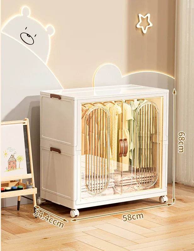 Children's Wardrobe Bedroom Closet Cabinet Baby Storage Box Toy Clothes Organizer Locker Folding Sorting Partition Wardrobe ﻿﻿ - MarvelouStoree