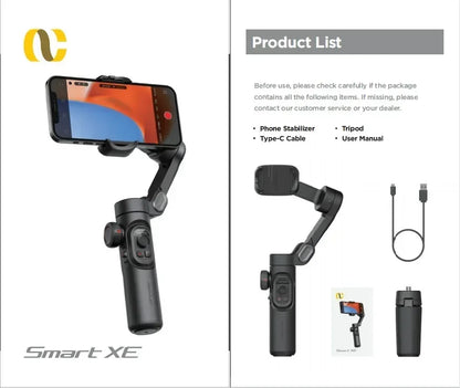 AOCHUAN Smart XE 3Axis Smart Stick Gimbal Stabilizer RGB Fill Phone Insta 360 Selfie Stick Face Tracking Phone Xe Live Broadcast