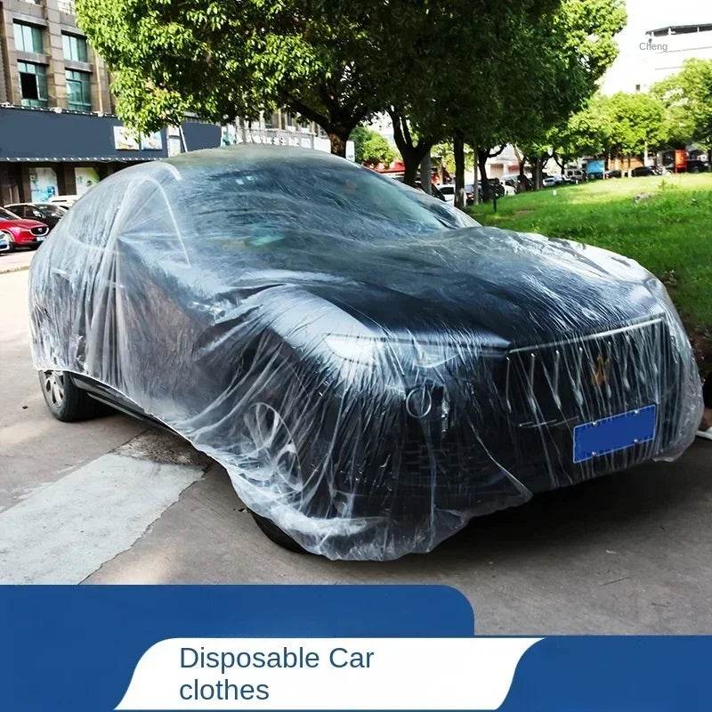 Car Clothing Disposable Car Clothing Film Material Car Cover Transparent Thickened Dustproof Rain Proof Dust Proof - MarvelouStoree