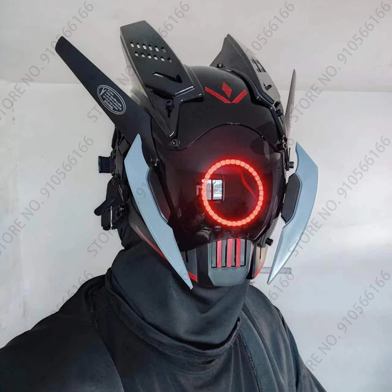 Cyberpunk App Light Up Mask, Rolling Subgame Screen Mask, Mech Technology Sense, Mobile Phone Control Helmet, Role Interpreting