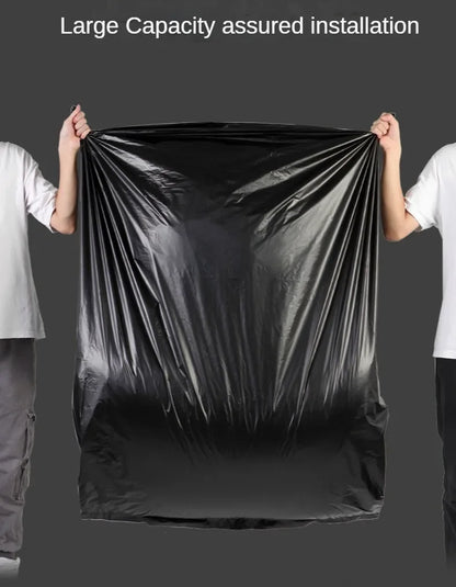 50PCS/1Roll Large Garbage Bags 50L/100L Black Hotel Property Super Large Plastic Bag Flat Mouth Thickening Trash Bags