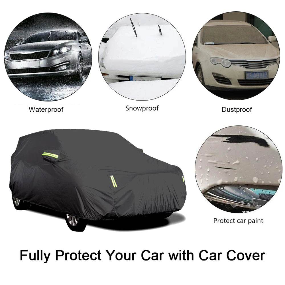 S-XXL Car Cover Sedan Full Covers with Reflective Strip Sunscreen Protection Dustproof&Waterproof UV Scratch-Resistant Universal - MarvelouStoree