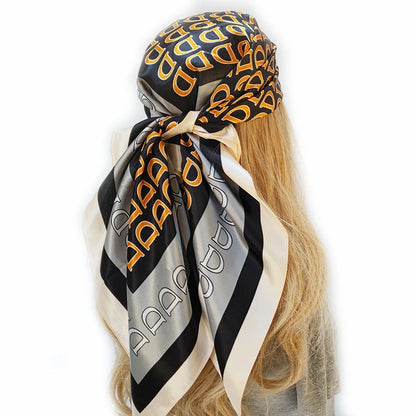 new 90*90cm fashion Silk Scarf Scarftop Headwraps Women Vintage Four Seasons Hair Scarve Hijab Foulard Bandana Femme Headscarf