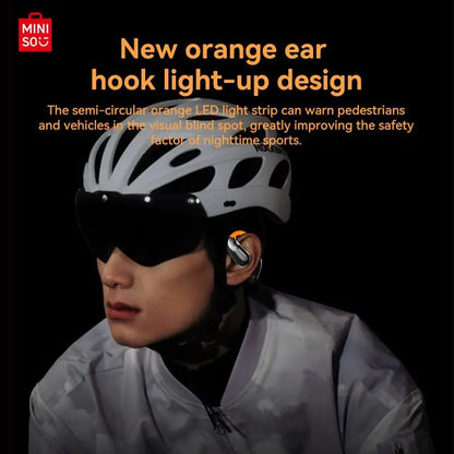 MINISO MS183 Open Ear Luminous Wireless Earbuds 360° Rote HIFI Sound Quality Sports Bluetooth Headphones IPX5 Waterproof