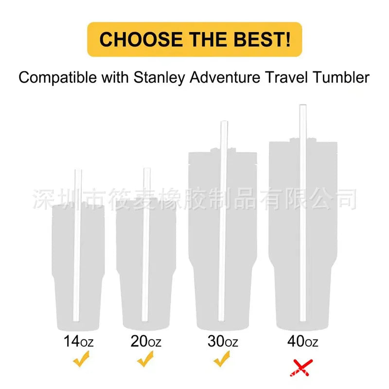 Replacement Straw Compatible for Stanley 20/ 30 Oz Cup Travel Tumbler Water Straw with Cleaning Brush Cup Accessories