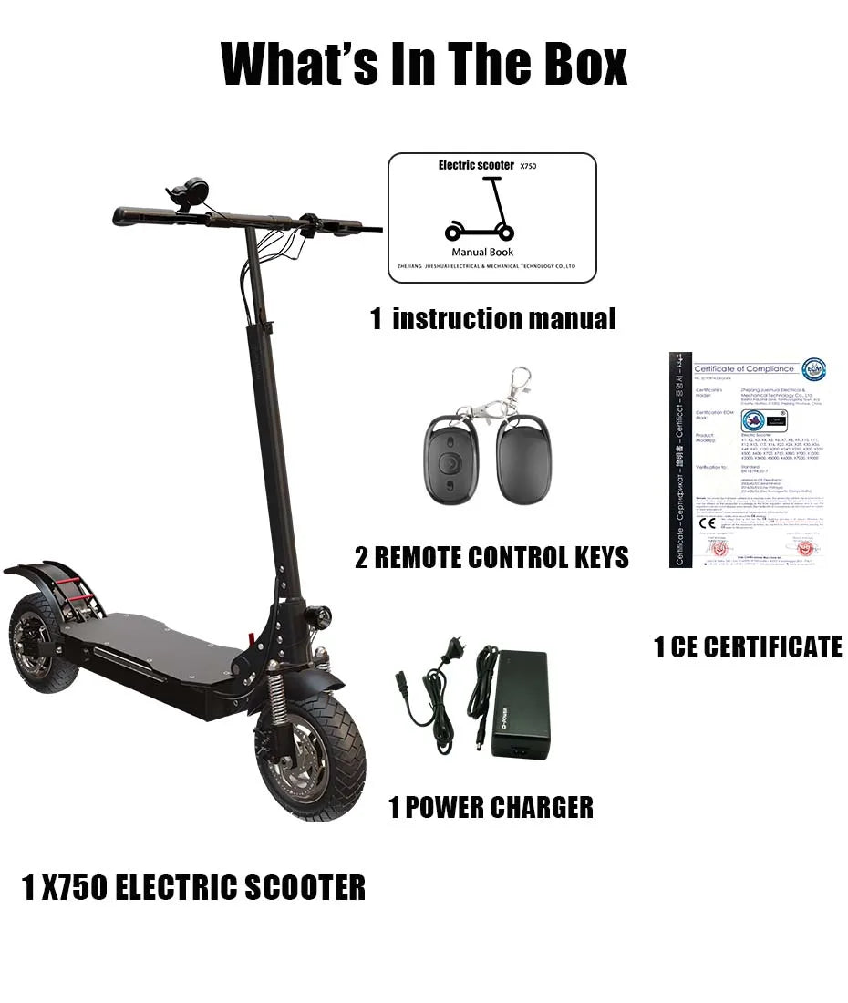 1200W 1300W 2400W 6000W Commuter Seated Adults Electric Scooter 48V/72V E-Scooter 10 inch Tubeless Off Road Tire with LCD