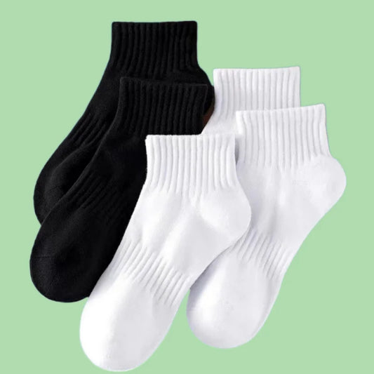 5/10 Pairs High Quality Thin Low Cut Tube Socks Women's Sports Ankle Boat Socks Men's Classic Black White 95% Cotton Short Socks