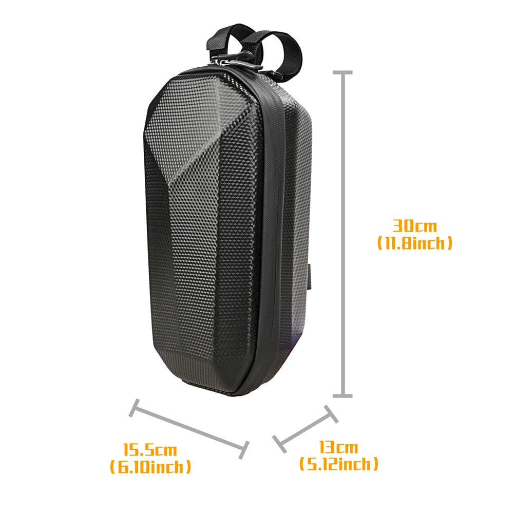 4-2L WILD MAN Electric Scooter Front Storage Bag Hard Shell Bag Large Capacity Waterproof Skateboard Hanging Case for M365 Pro