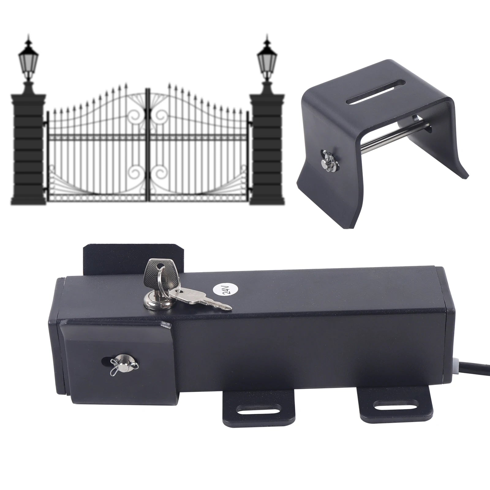 24V Electric Gate Latch Lock Anti-theft Electronic Lock Quick Unlock In 1 Second For Swing Gates Double Or Single Leaf