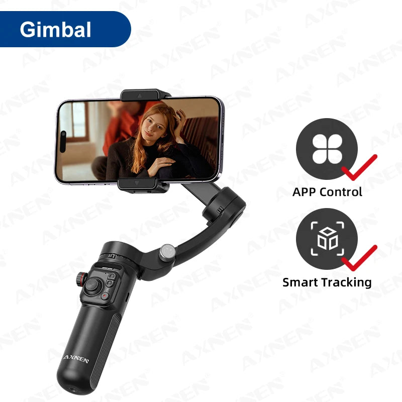 Handheld Stabilizer 3 Axis Gimbal for Cellphone Outdoor Video Shot for iPhone 16 15 PRO MAX Samsung Android, Optional AI Module