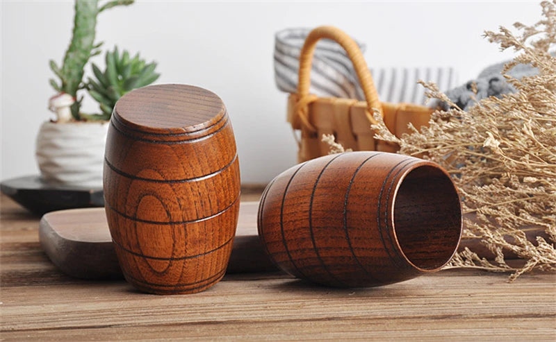 Wooden Big Belly Cups Handmade Natural Spruce Wood Cups Beer Tea Coffee Milk Water Cup Kitchen Bar Drinkware for Kitchen