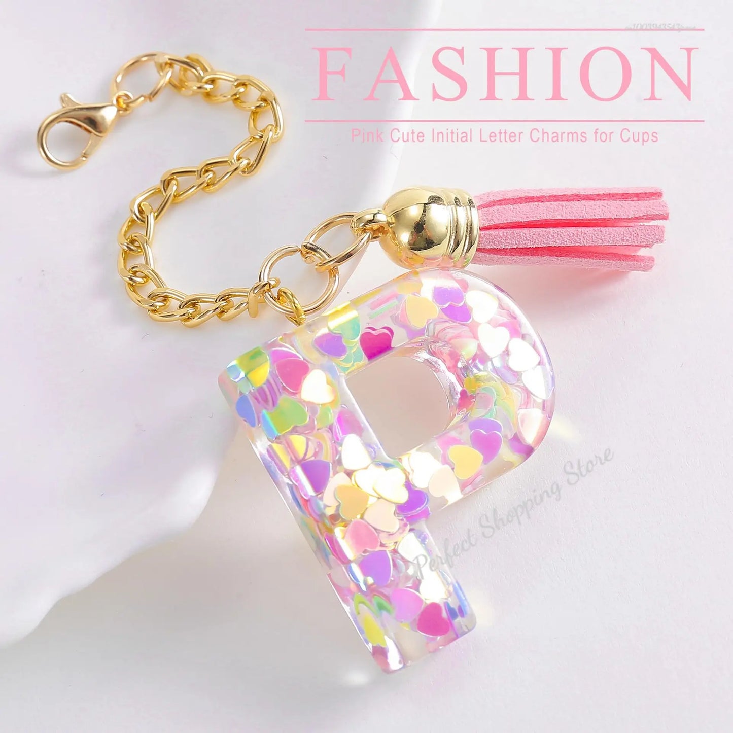 1 PCS Letter Charm for Stanley Cup Accessories Cute Initial Keychain Handle Charm for Stanley Tumbler for Women Girls 물병