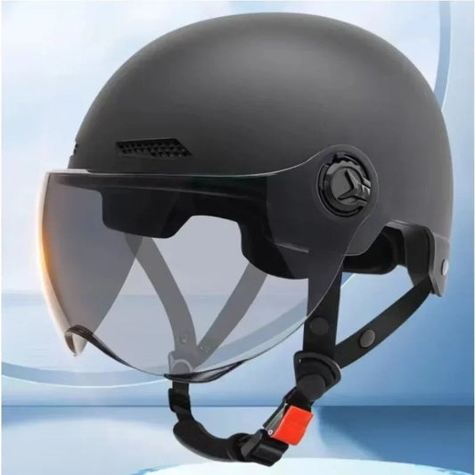 Bicycle Safety Helmet 3C Certified Men's and Women's Adult Children Cartoon Electric Bicycle Motorcycle Half Helmet with Goggles