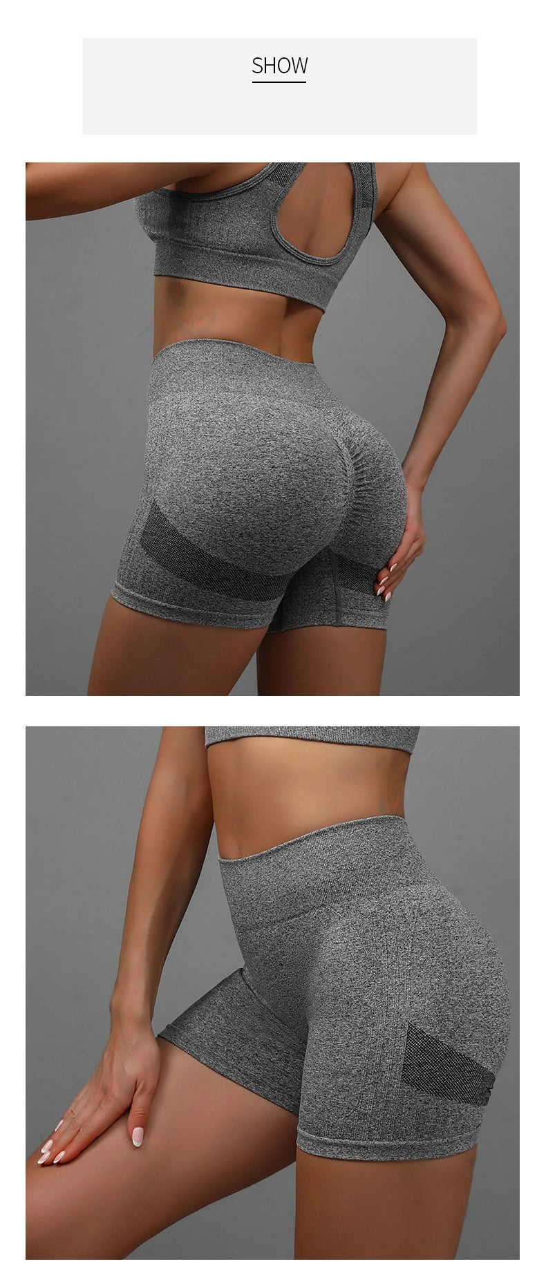 High Waist Yoga Shorts Woman Tights Push Up Leggings Seamless Fitness Workout Running Scrunch Shorts Yoga Pants Summer Gym Wear