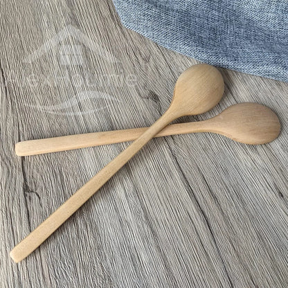 6 Piece Wooden Spoon Bamboo Kitchen Korean Style 9 '' Inch Natural Wood Soup Tableware Cooking Honey Coffee Spoon Mixing Spoon