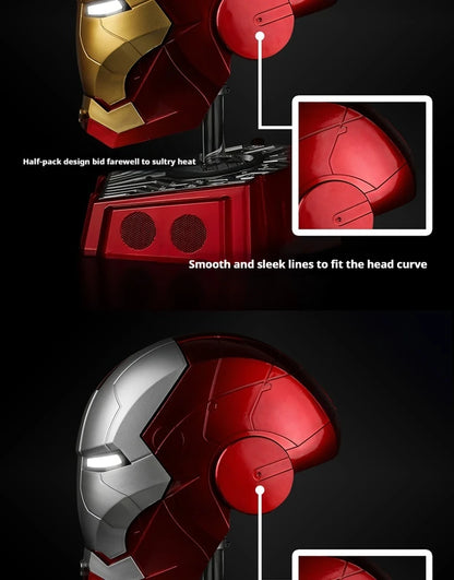 2024 New 1:1 Collection Iron Man Mk5 Helmet Black Gold Black Silver Touch Luminous Cool Handsome Helmet Halloween Birthday Gift