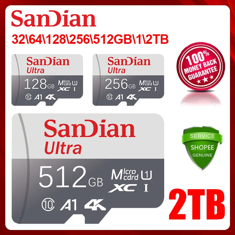 2TB Memory Card 1TB High Speed Full HD Video Card 512GB MINI SD Card 256GB 128GB 64GB Newest Micro Card For Phone/Tablet/PC