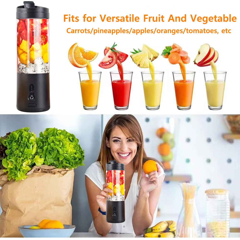 Mini Portable Blender Electric Fruit Juicer Smoothie Orange Fresh Juice Blender Multifunction Rechargeable Portable Juicer Mixer