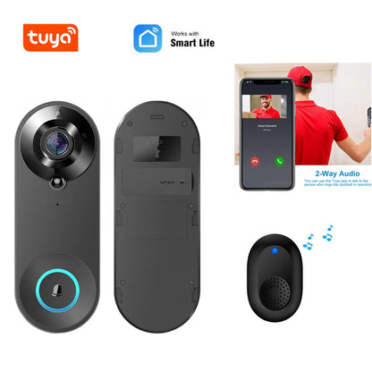 1080P Wireless WIFI Doorbell Video Intercom Door Bell with Camera Tuya Smart Home for Security Protection PIR Motion Detection