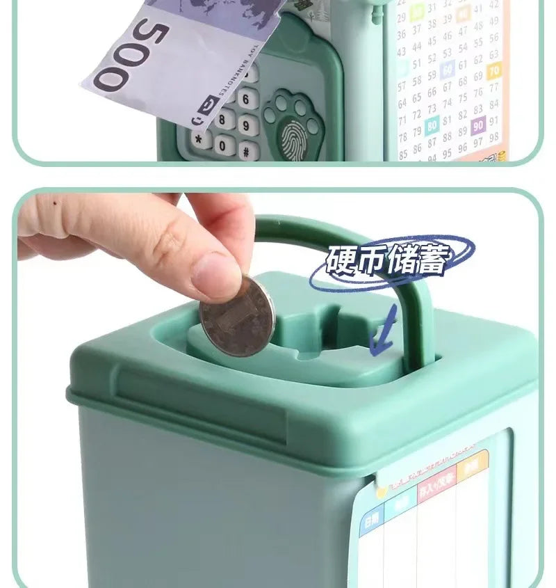 Electronic Piggy Bank Children's Cash Box Password Safe Smart Fingerprint Piggy Bank Automatic Banking Children's Gift Money Box