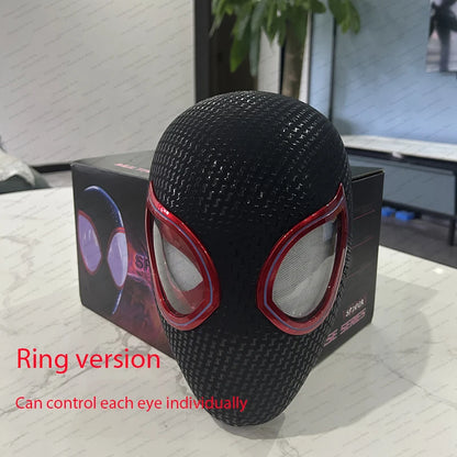 Mascara Miles Spiderman Headgear Cosplay Moving Eyes Electronic Mask Spider Man 1:1 Remote Control Toys For Adults Kids Gift