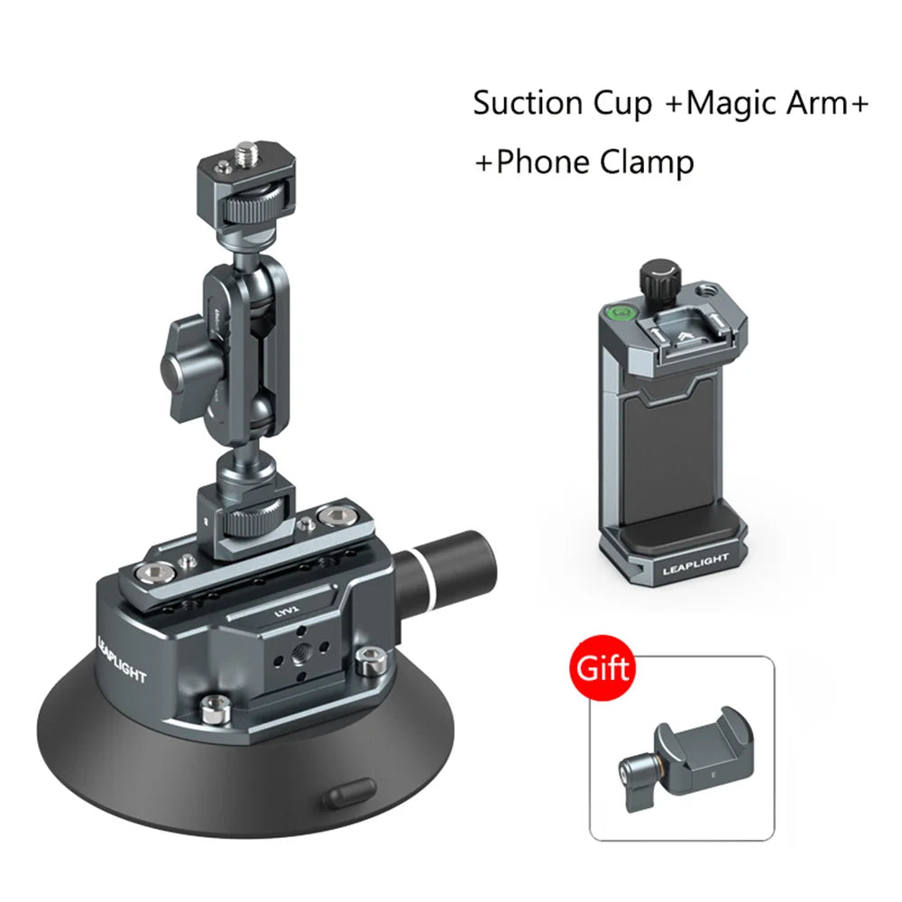 New Hand Pump Car Suction Cup Phone Action Camera Holder W NATO 360 Adjustable 1/4" 3/8"  for Gopro Insta360 DSLR Action Camera