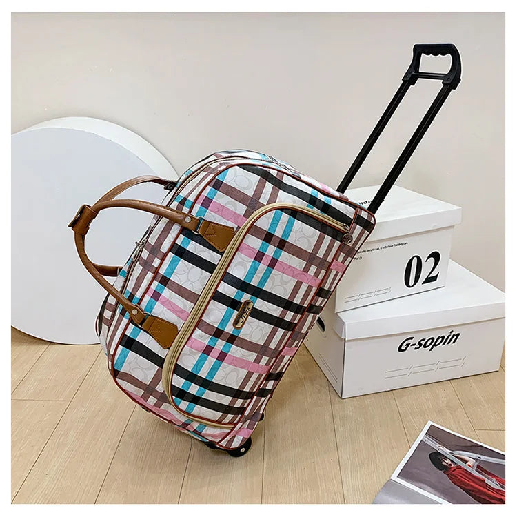 Large Capacity Women Travel Suitcase Trolley Bags Wheeled Bag Oxford Waterproof Rolling Luggage Travel Bag With Wheels