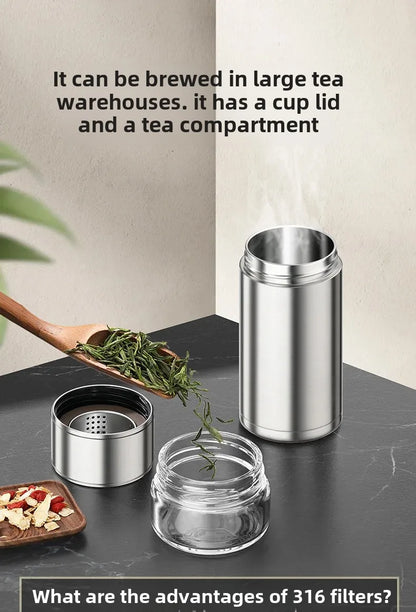 Portable Stainless Steel 316 Heat Preservation Cup Men Women's Small Tea Brewing Cup Net Weight Loss Gift Water Cup