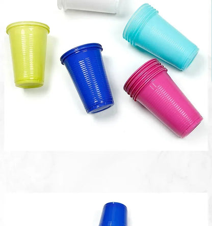 50PCS 16OZ Plastic Party Cups in Red Blue for Drinks, Soda, Punch, Barbecue, Cola or Water Disposable