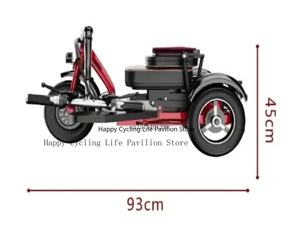 48v 350W 20AH 40KM Electric Trike Leisure Foldable Electric Tricycle Super Load-Bearing Adult Mini Portable Electric Vehicle