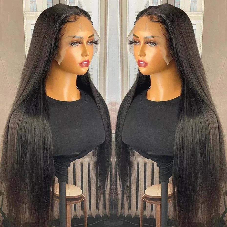 Ready to Wear Glueless Wig Straight 13x6 Transparent Lace Frontal Wig 30 34inches Human Hair Bone Straight 6x4 Lace Frontal Wigs