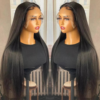 Ready to Wear Glueless Wig Straight 13x6 Transparent Lace Frontal Wig 30 34inches Human Hair Bone Straight 6x4 Lace Frontal Wigs