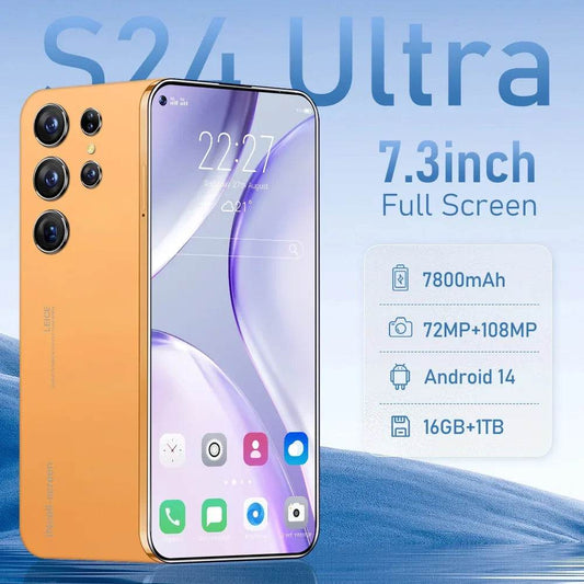 S24 Ultra Original smartphone 5G 7.3 HD Screen CASES 22GB RAM 2TB ROM Dual SIM 7800mAh Battery Expandable Mobile Phones Global Version - MarvelouStoree