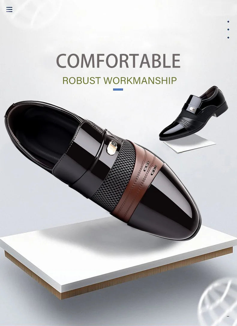 Men Formal Leather Shoes Black Pointed Toe Men Loafers Party Office Business Casual Shoes for Men Oxford Shoes Mens Dress Shoe