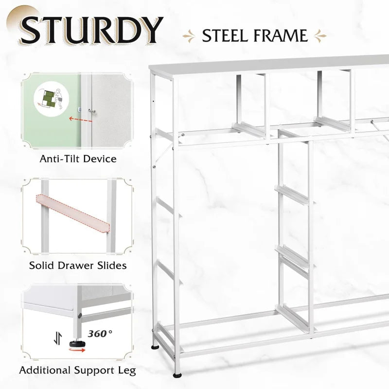 9-Drawer Dresser, Fabric Storage Tower for Bedroom, Hallway, Closet, Tall Chest Organizer Unit for Bedroom with Fabric Bins