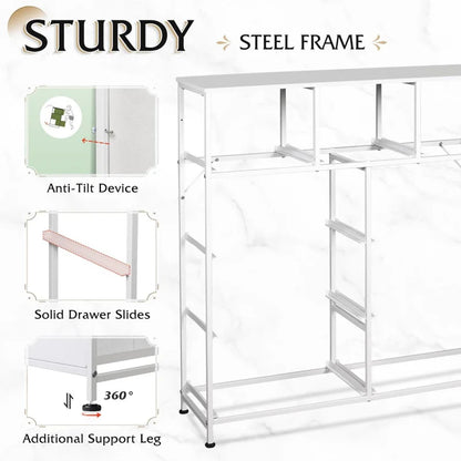 9-Drawer Dresser, Fabric Storage Tower for Bedroom, Hallway, Closet, Tall Chest Organizer Unit for Bedroom with Fabric Bins