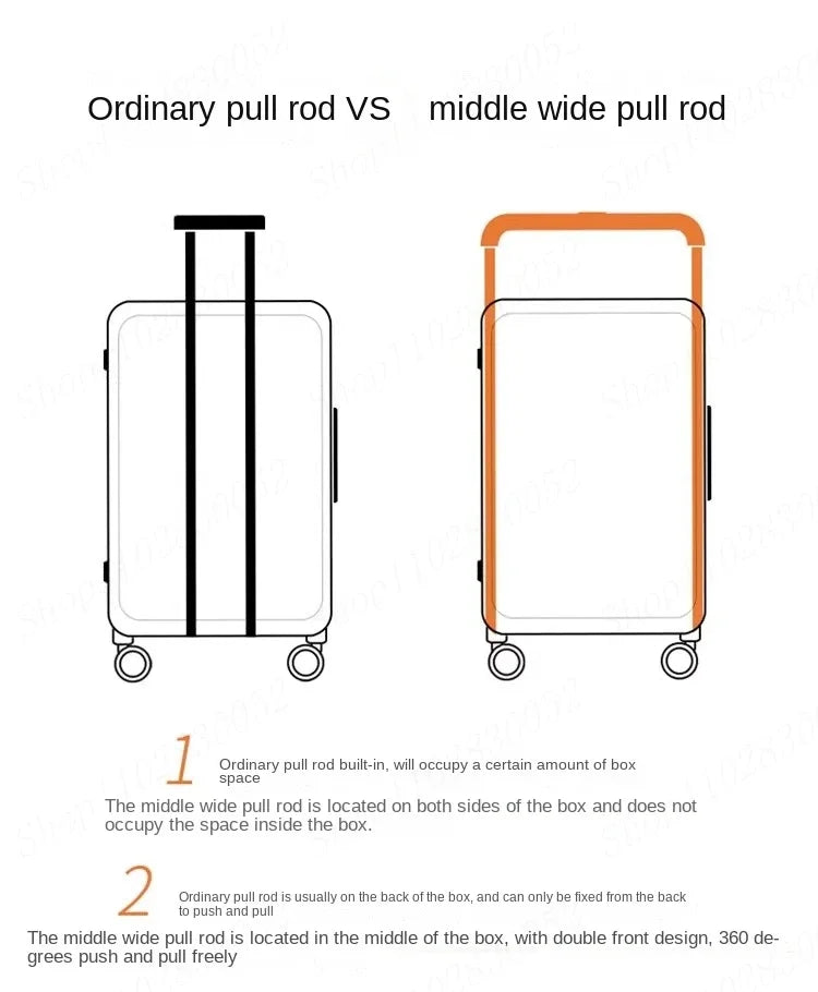 Wide Handle Suitcase 20/24 inch High Quality Rolling Luggage Spinner Wheels Men Travel Bag Women Cabin Password Trolley luggage