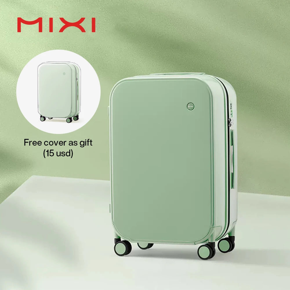 Mixi Patent Design Travel Luggage Women Men Suitcase On Wheels Spinner Trolley Case Bag 18" Carry On 20" 24" Check In 100% PC