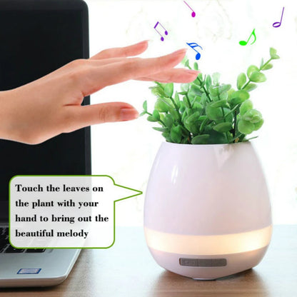 Smart Plant Pots with Bluetooth Speakers, Music Flowerpot, Plastic Pot, Finger Touch, LED Night Light, Home Design, Desk Decorat