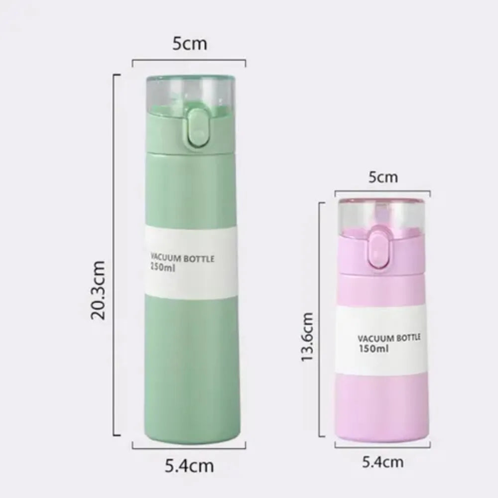 Mini Thermos Cup 150/250ml Leak-proof  Fashion Thermos Insulated Cup With Straw Portable One-button Opening Pocket Thermal Mug