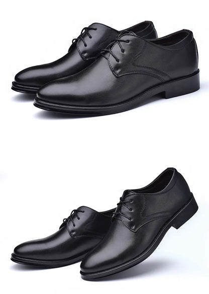 Men Dressing Shoes Formal for Men's Casual Shoe Leather Social Wedding Designer Pointed Toe Black Office Winter Shoes Brand 2023