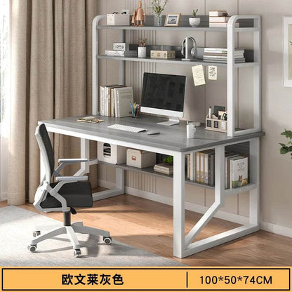 Computer Study Desk With Storage Bookshelf Office Workstation Organizer Desk for Home Students Professionals Length 100/120cm - MarvelouStoree