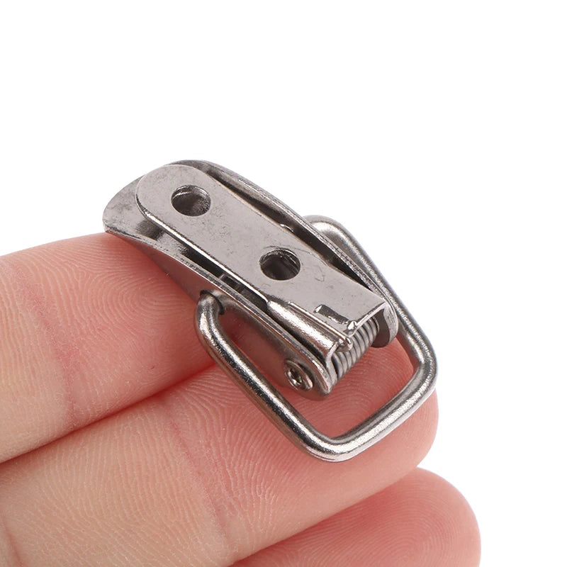 4PCS Stainless Steel Mini Lock Cabinet Boxes Spring Loaded Latch Catch Toggle Clamp Hasp For Chest Box Gift Suitcase Case